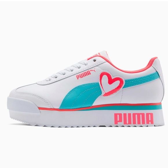 roma heart patent women's sneakers